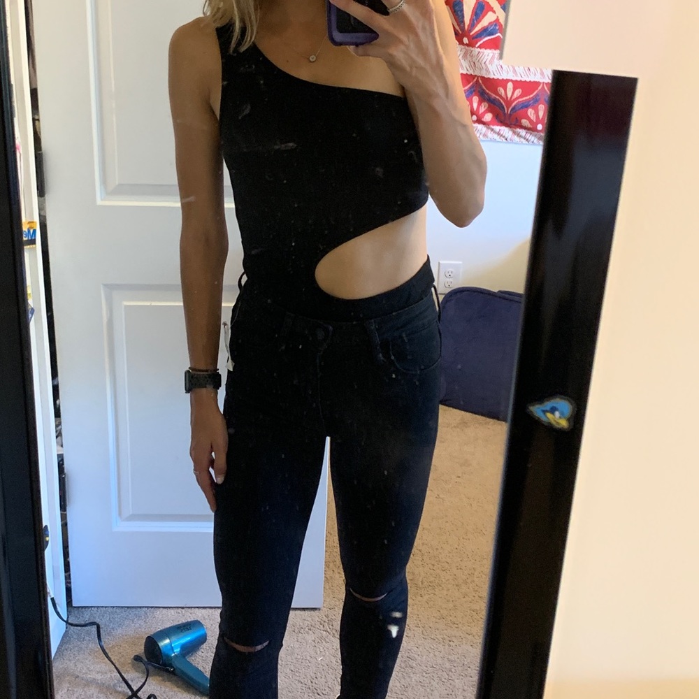 Forever 21 cut out body suit black size small